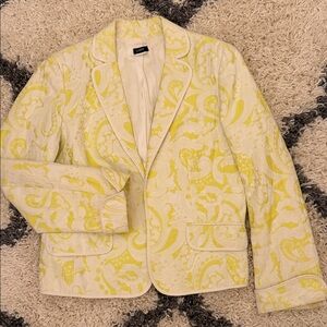 J. Crew Yellow and Cream Blazer